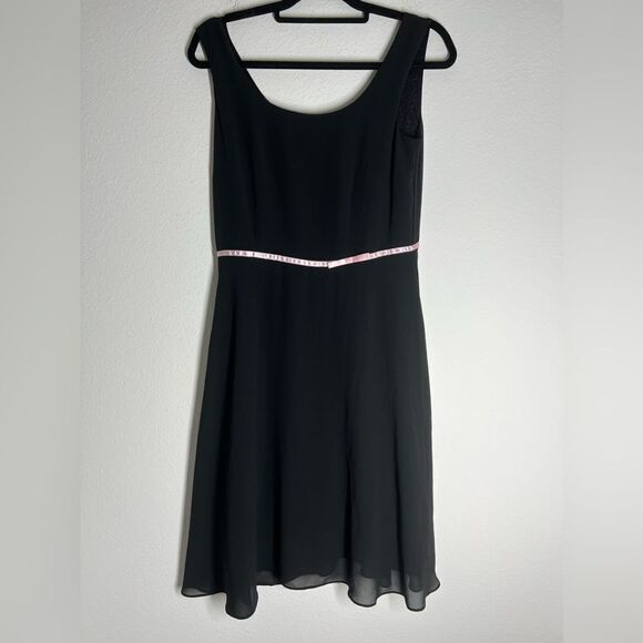 I.N. Studio 90s Pink Tie Dress Black Sleeveless Size 8 - Picture 1 of 10